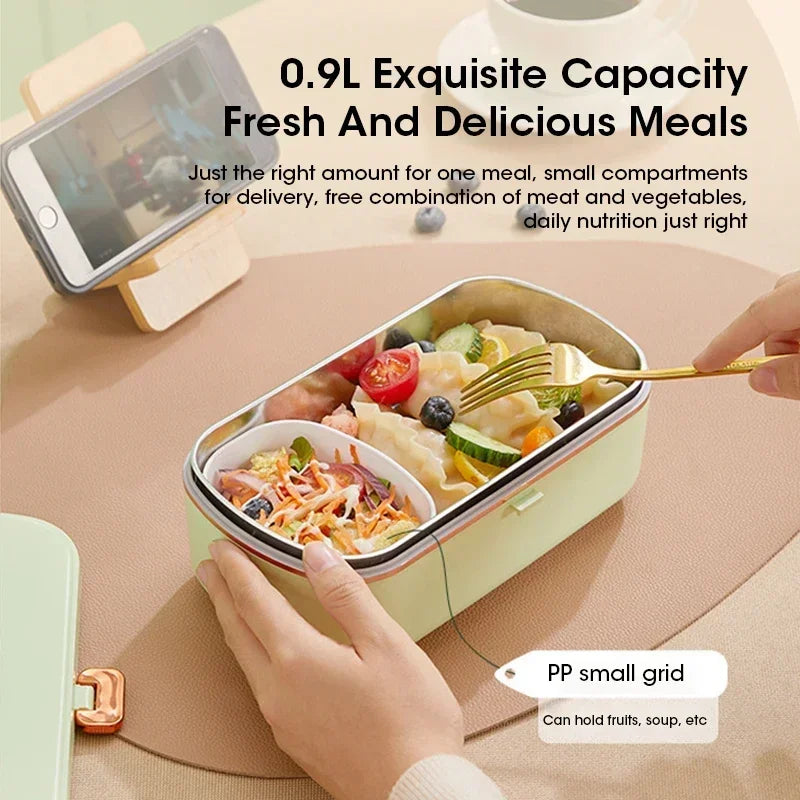 900ML Electric Lunch Box Portable Food Warmer with Heat Preservation