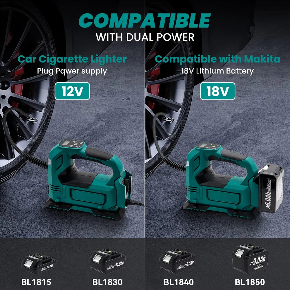 Cordless Tire Inflator For Makita 18V Lithium Battery BL1815 BL1830