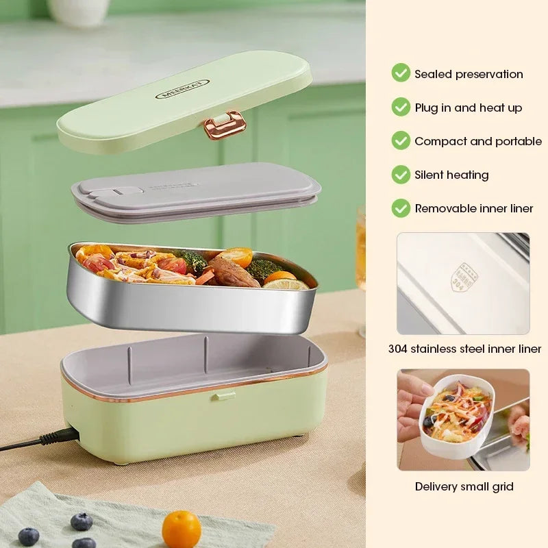 900ML Electric Lunch Box Portable Food Warmer with Heat Preservation