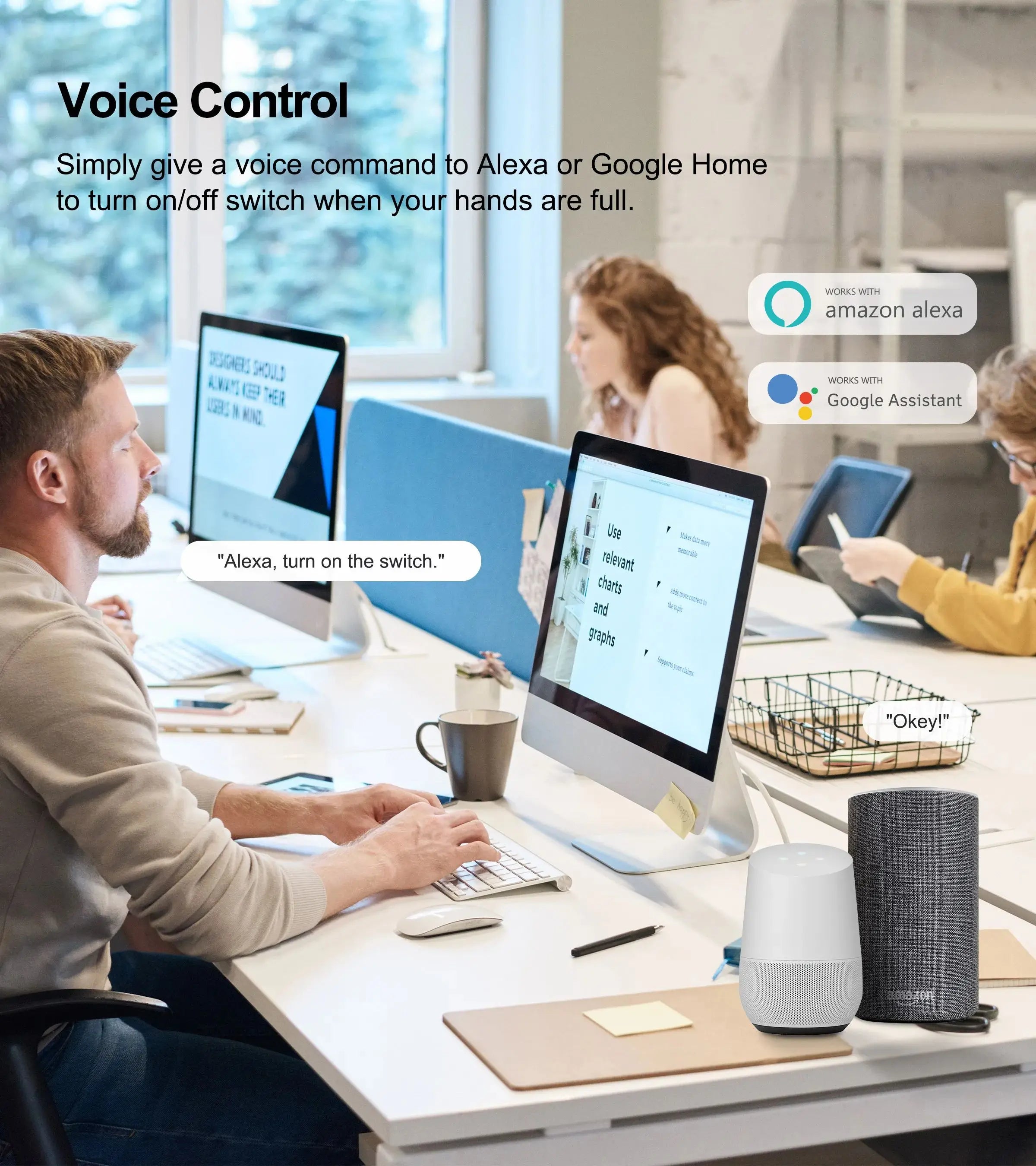 Tuya US WiFi Smart Wall Switch RF433 1/2/3 Gang No Neutral Wire Touch