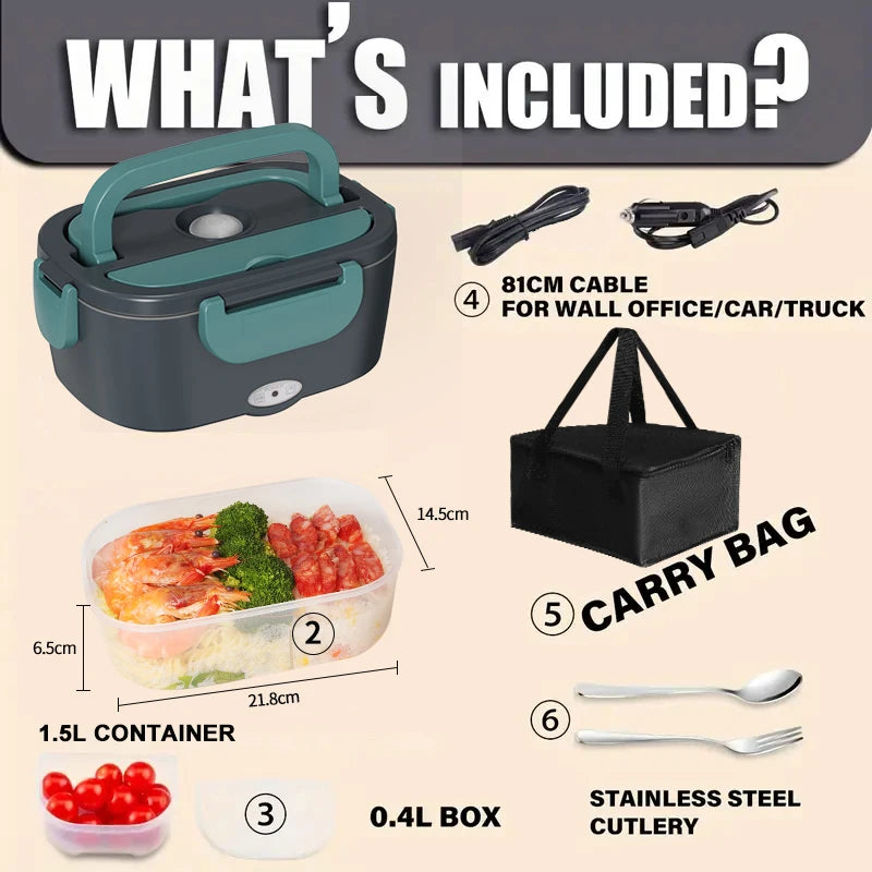 Electric Lunch Box Portable Meal Tray Preservation Food Heating Dinner