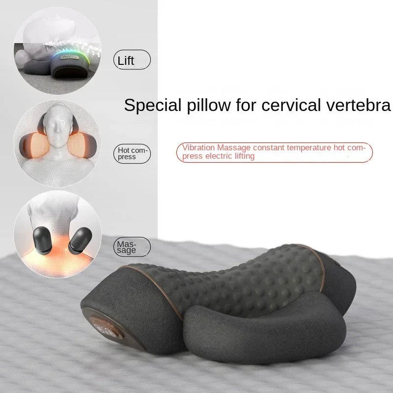 Electric Neck Massager Cervical Pillow Hot Compress Neck Stretch
