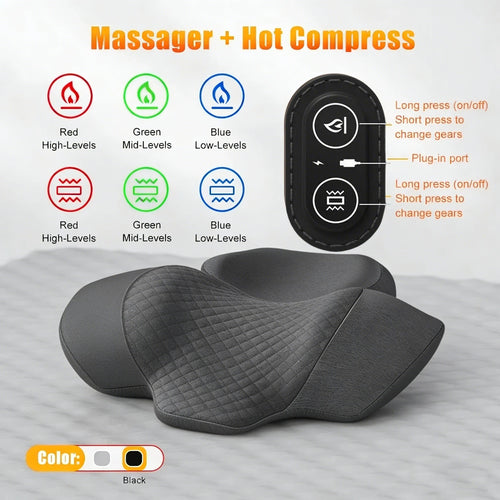 Electric Neck Massager Cervical Pillow Hot Compress Neck Stretch